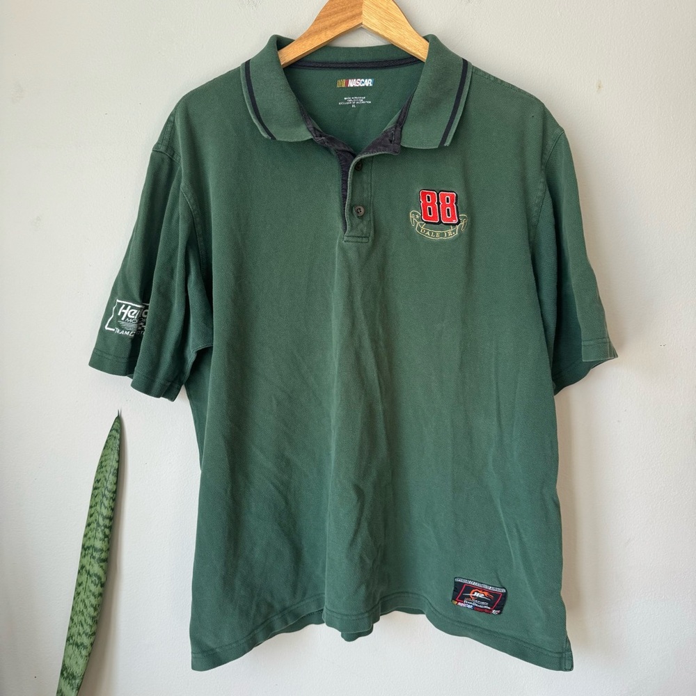 Vintage NASCAR Dale Jr. Green Polo Shirt